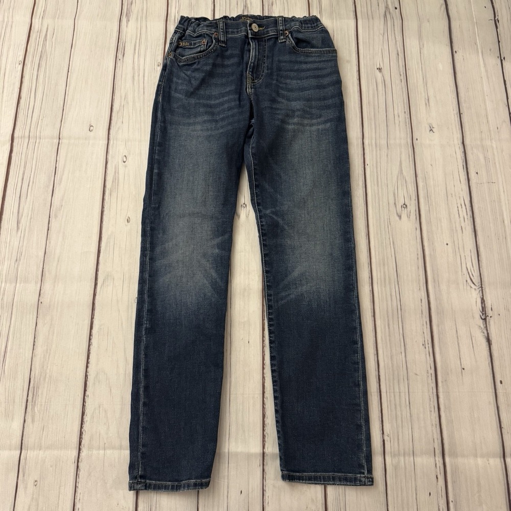 Polo Ralph Lauren Boys Sullivan Slim Jeans Size 12 Elastic Waist Blue Denim